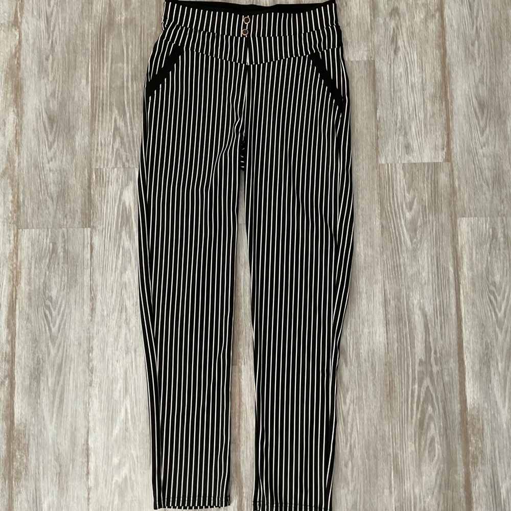 Black and White Striped Pants